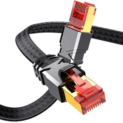 Cat 8 LAN Kabel 0,5m 40Gbps S/FTP Ethernet Gigabit RJ45 Nylon geflochten