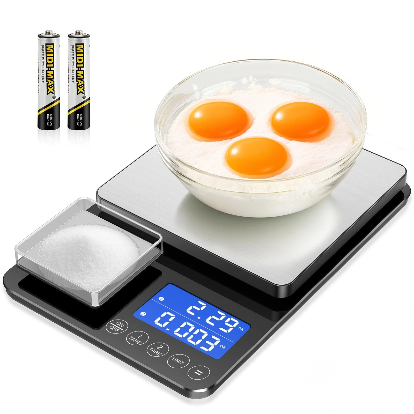 Kitchen Scale 33lb/0.001oz Dual Platform Digital Food LCD Baking Prep Tool
