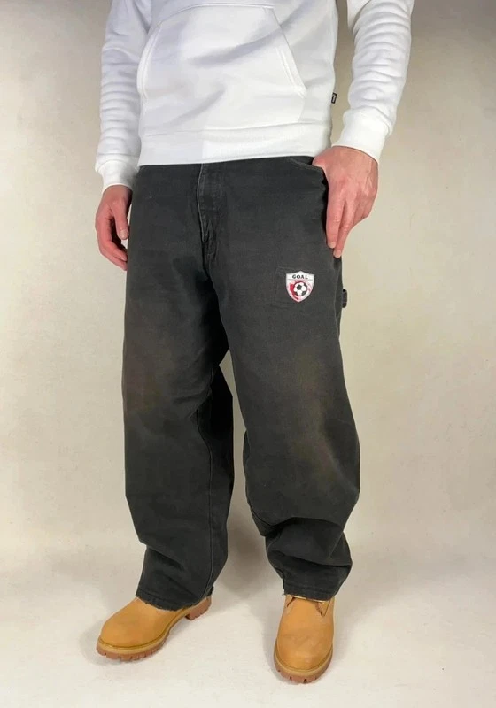 Baggy Pelle Pelle Carpenter Y2K 90s vintage rare Denim pant Large embroided 100 - Photo 2/4