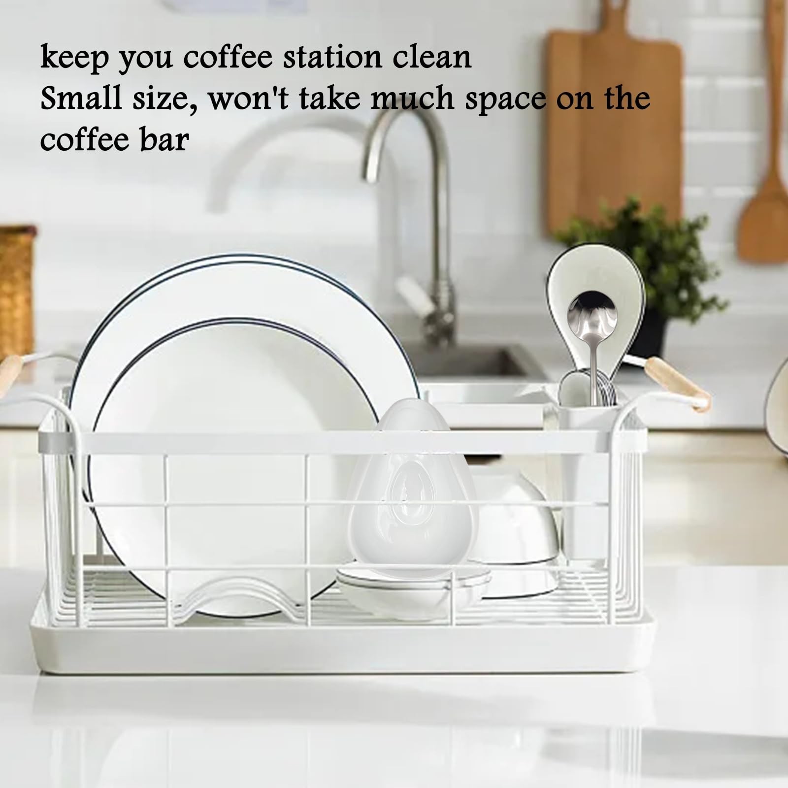 KWAGOCAR 4 Pcs Coffee Spoon Rest and Spoon Ceramic Coffee Spoon Rest Mini Cof...