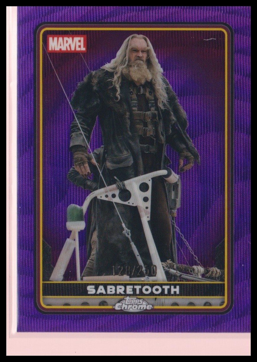 2025 Topps Chrome Marvel Deadpool Sabretooth #41 Purple Wave Refractor 128/250