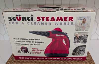 Scunci Steamer Steam Cleaner Model SS-1000 Bonus Accessories 1000W Includes Bag