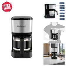 Sleek Automatic 5-Cup Drip Coffee Maker with Reusable Filter & Pause Feature
