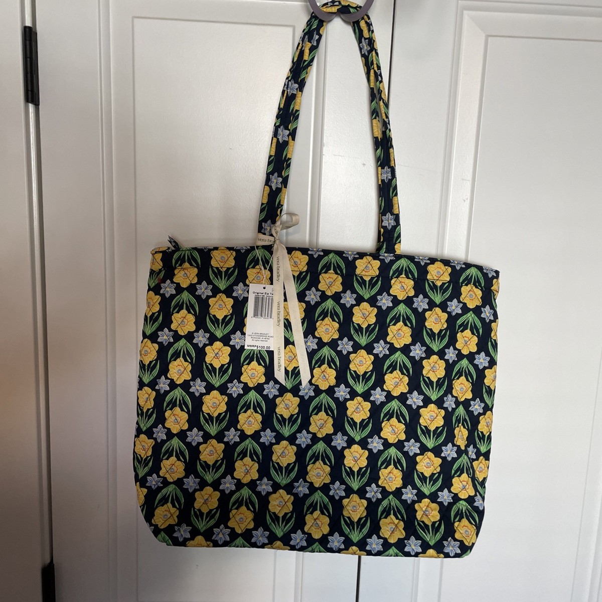 NWT VERA BRADLEY Original Zip Tote, Daffodils, $100 | eBay