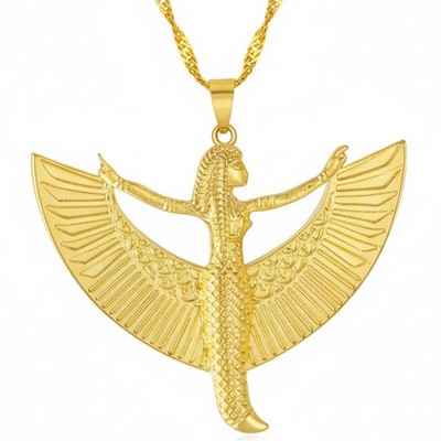 Isis Pendant Necklace Luxury Pharaoh Healer Magic Egyptian Goddess Women Jewelry