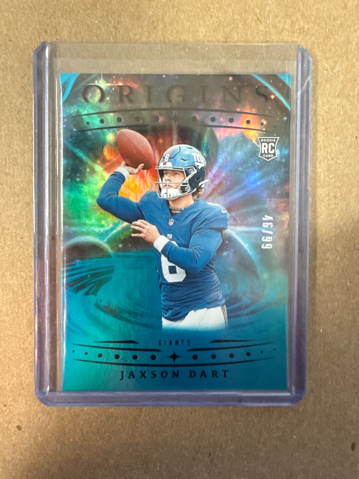 2025 Panini Origins - Rookies Jaxson Dart, Jaxson Dart #145 Blue /99 (RC)