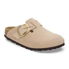 New Birkenstock Boston Big Buckle Nubuck Leather Sandcastle Women's shoes