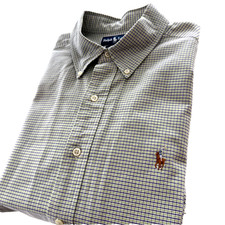 Ralph Lauren Blake Shirt Mens XL Purple Green Micro Check LS Cotton Button Down