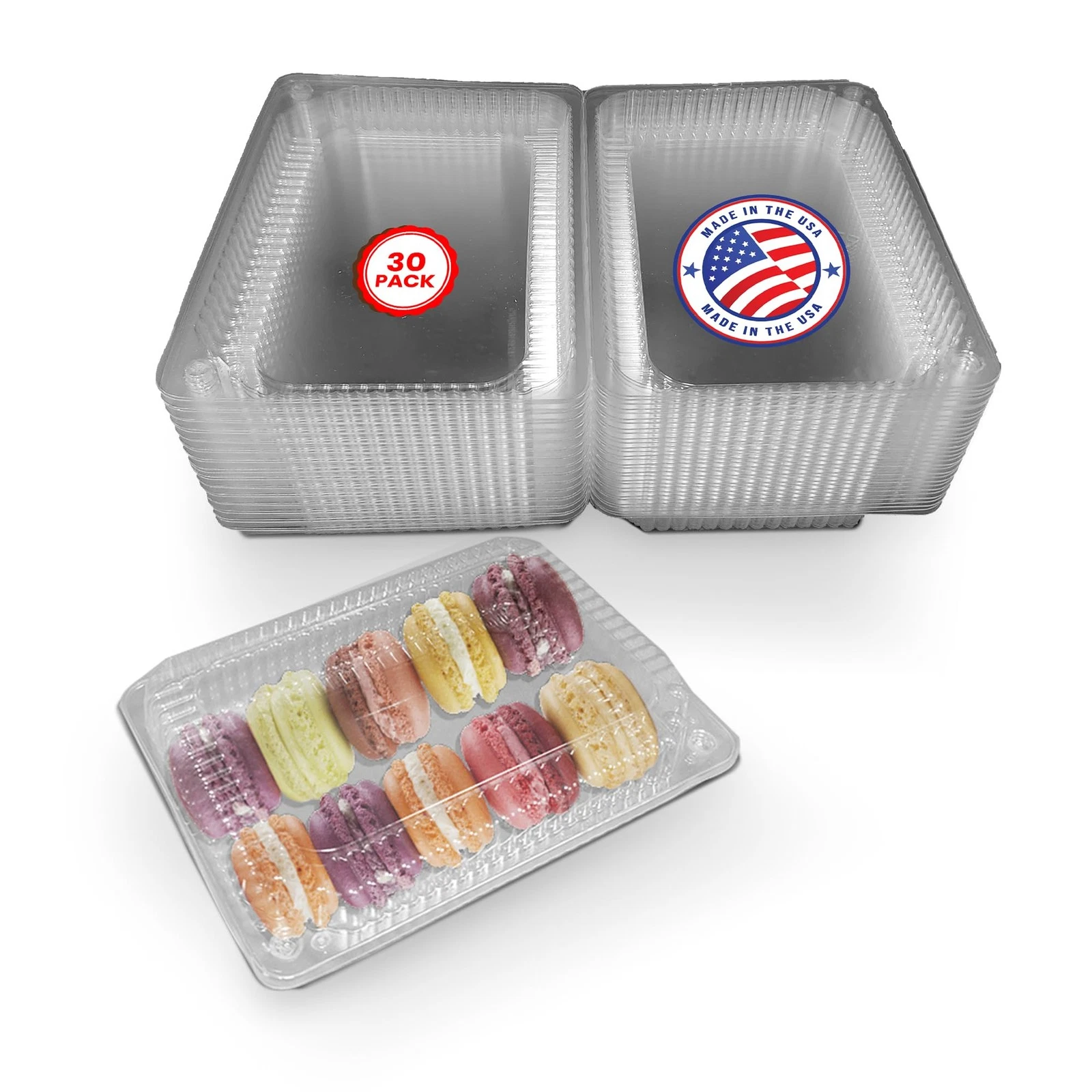 Plastic Food Containers 9" x 6.5" - Medium Deep Disposable Clear Containers f...