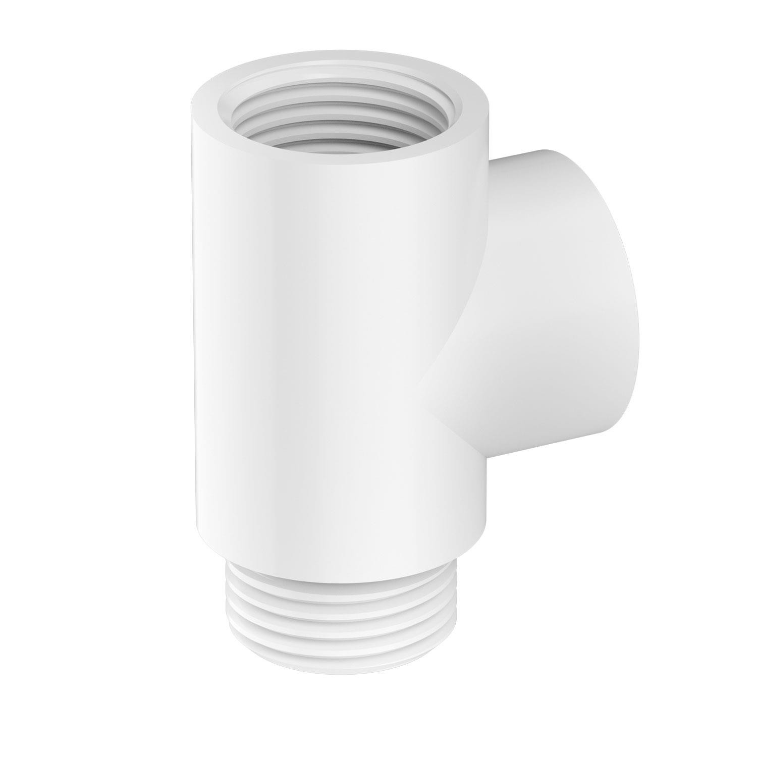 White T-Piece (x1) for Dual Fuel Heated Towel Rails & Radiators