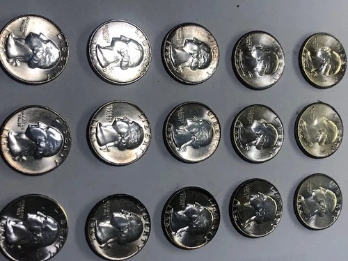 Lot of (15) 1964 D Washington Quarters Uncirculated