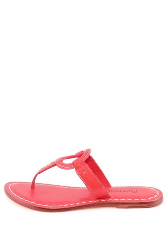Tanga Sandalia Bernardo Matrix ROSA VIVO Correa en T Puntada de Cuero Chanclas Rojo - Imagen 6 de 7
