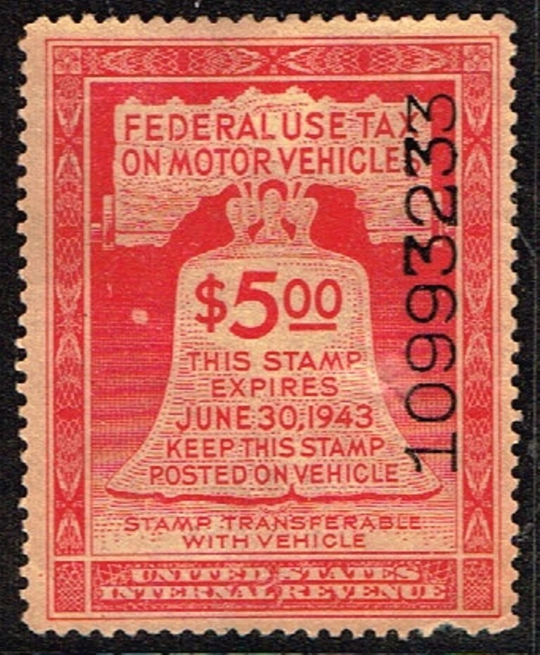 US 1900`s Federal Use Tax on Motor Vehicles ( 6 stamps ) US.8495 eBay