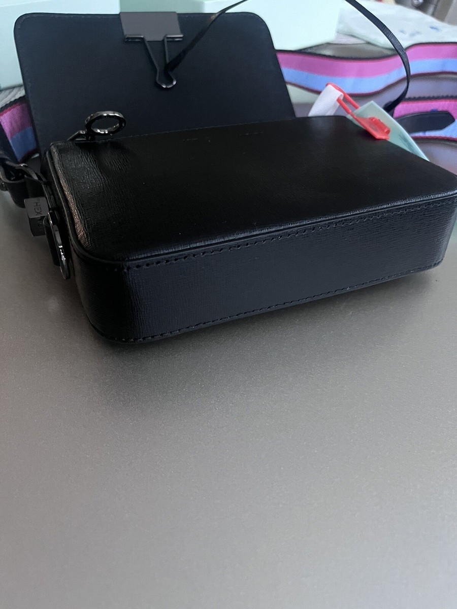 【関税&送料込】Off White Black Leather Small Plain Binder H Off-White Releases Mini Binder Clip Bag in Black | Hypebae