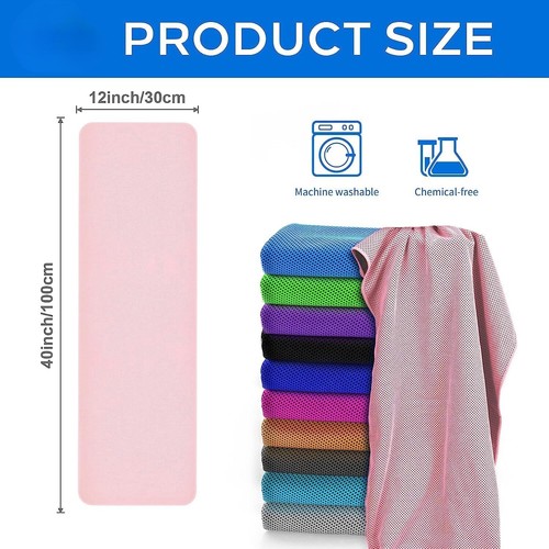 4 Pack Cooling Towels (40"x12"), Quick-Drying Neck Wraps, Soft Microfiber Sports - Picture 7 of 7