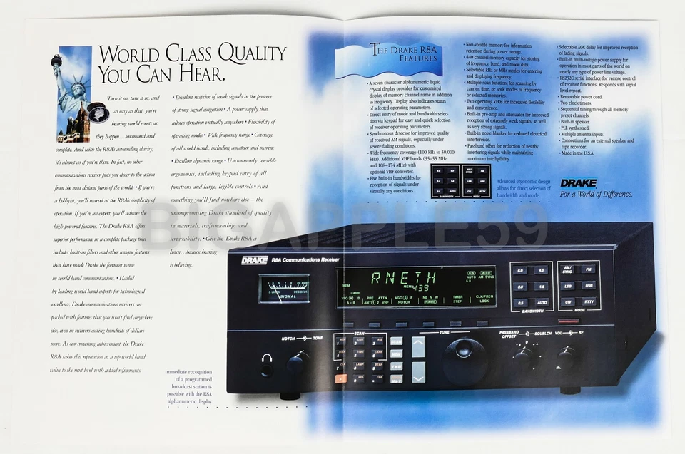 Drake R8A Shortwave HF Radio Receiver Product Brochure - Image 2 of 3
