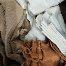 CLOSEOUT EXOTIC FABRIC SCRAPS PER 5 LBS BULK: SHADES OF WHITE AND NEUTRAL ONLY