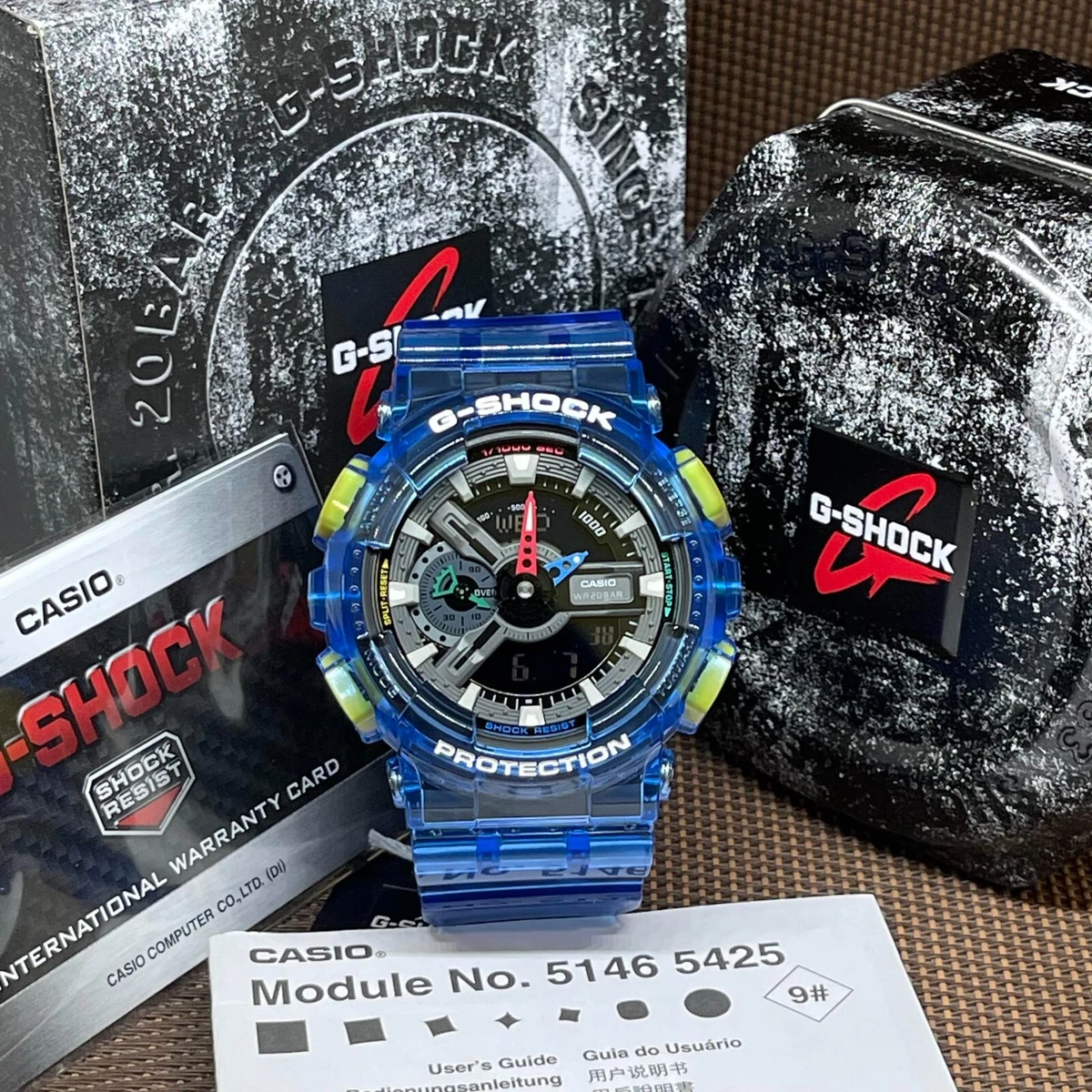 Casio G-Shock GA-110JT-2A Retrofuture Blue Translucent Vibrant Color Men\'s  Watch | eBay