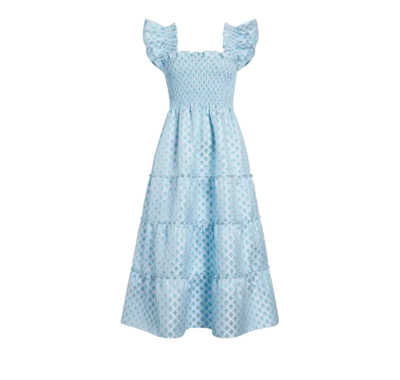 blue and white nap dress Hill House Home Women's The Ribbon Charlotte Nap Dress - Blue White Stripe