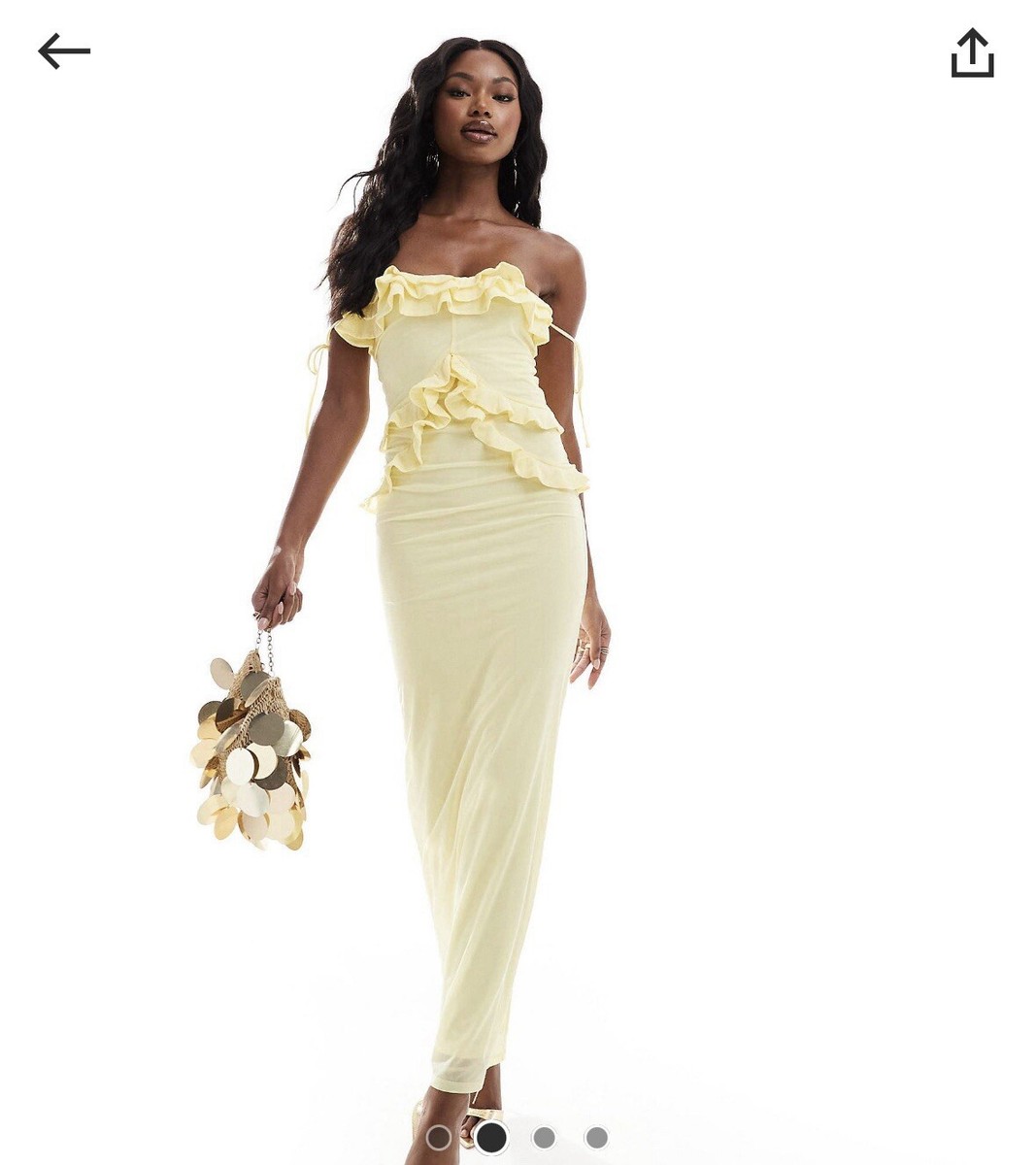 strapless open back dress PATSY dress - PASTEL YELLOW  SIENNA