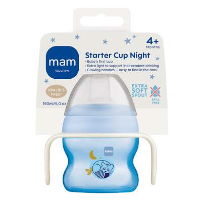 MAM Starterbecher mit Leuchtgriffen 150ml auslauffrei weicher Auslauf 4+ Monate NEU