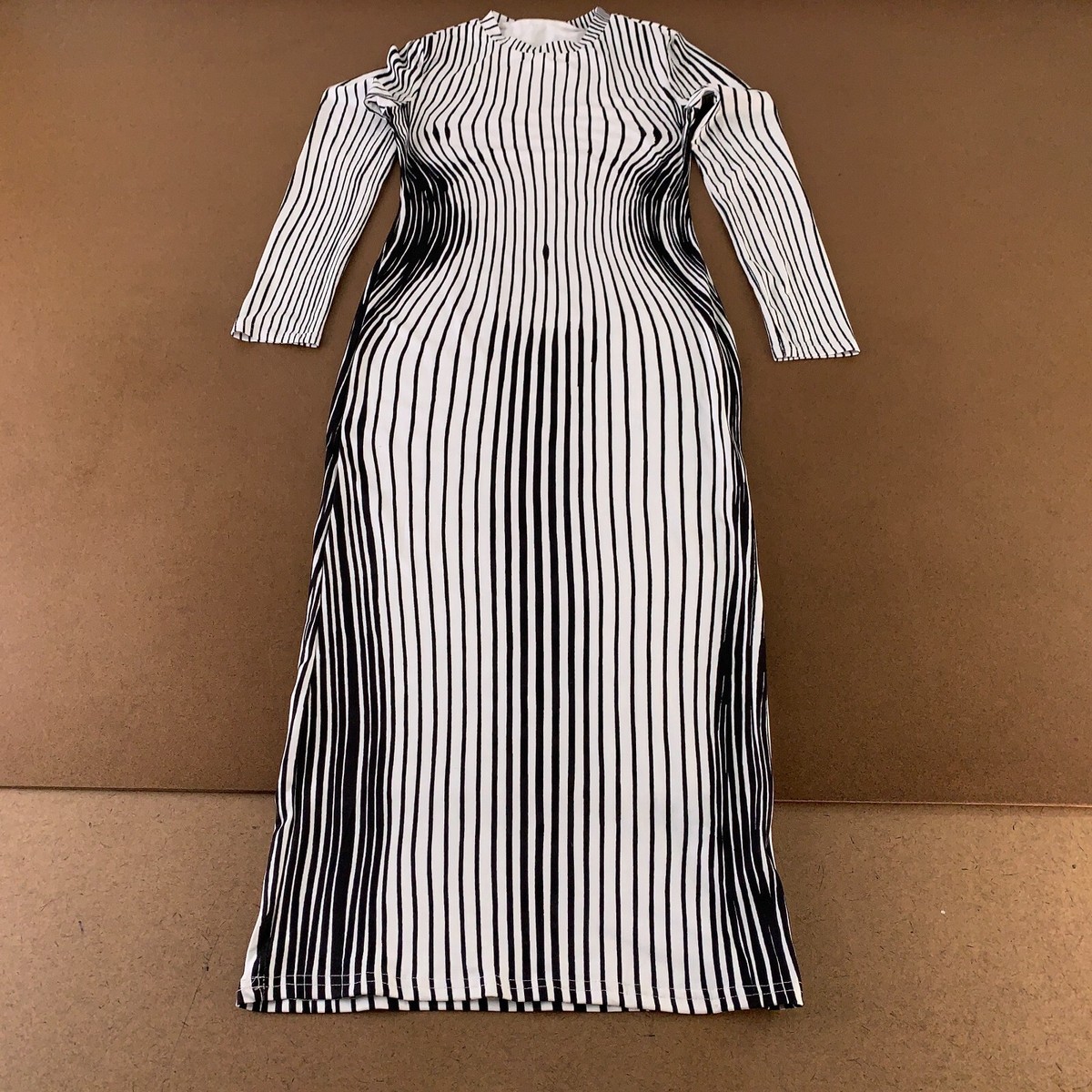 black and white striped long sleeve bodycon dress Amazon.com: HGKPFGTF Women's Sexy Bodycon Long Sleeve Maxi Dress Casual  Striped Slim Sheath Long Tight Pencil Dresses,Black,S, Small : Clothing,  Shoes & Jewelry