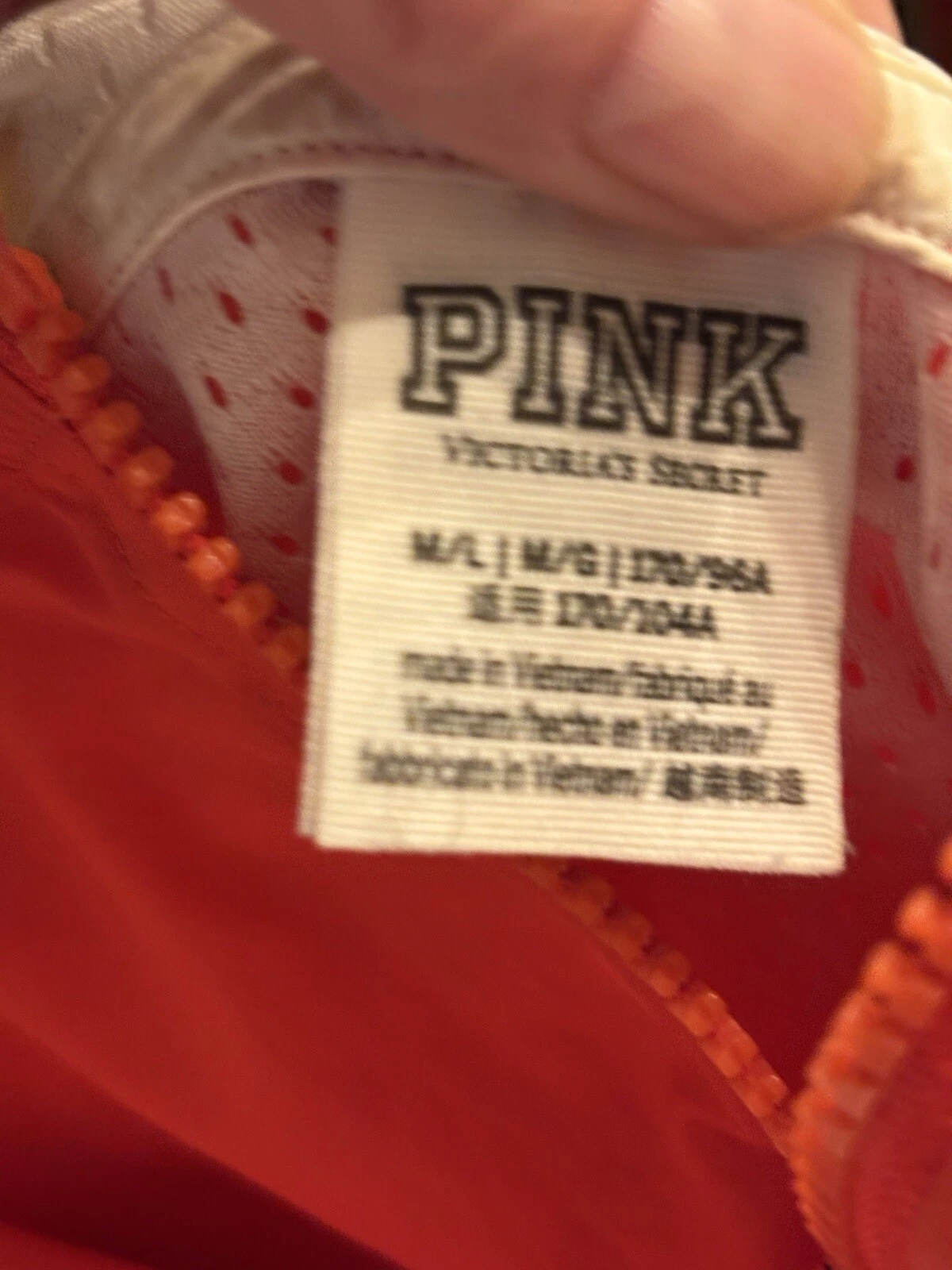 UNDERCOVER Giacca rosa Victorias Secret Track cappuccio felpa antivento taglia M L T46