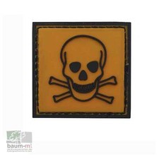 3D Patch Toxic 4 x4 cm GIFTIG TOTENKOPF AUFN&Auml;HER Gummi Taktische KLEIDUNG