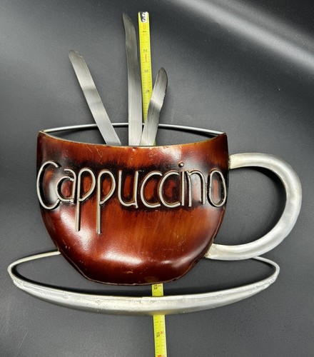Tazza da caffè cappuccino metallo arte da parete decorazione bar 13”x 14” - Foto 10 di 10