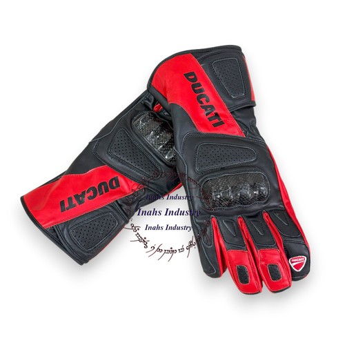 New Model Ducati Motorbike Original Leather Motorcycle Gloves full Protected - Picture 2 of 6