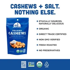 Mavuno Harvest Roasted Sea Salt Cashews 4oz Pack of 6