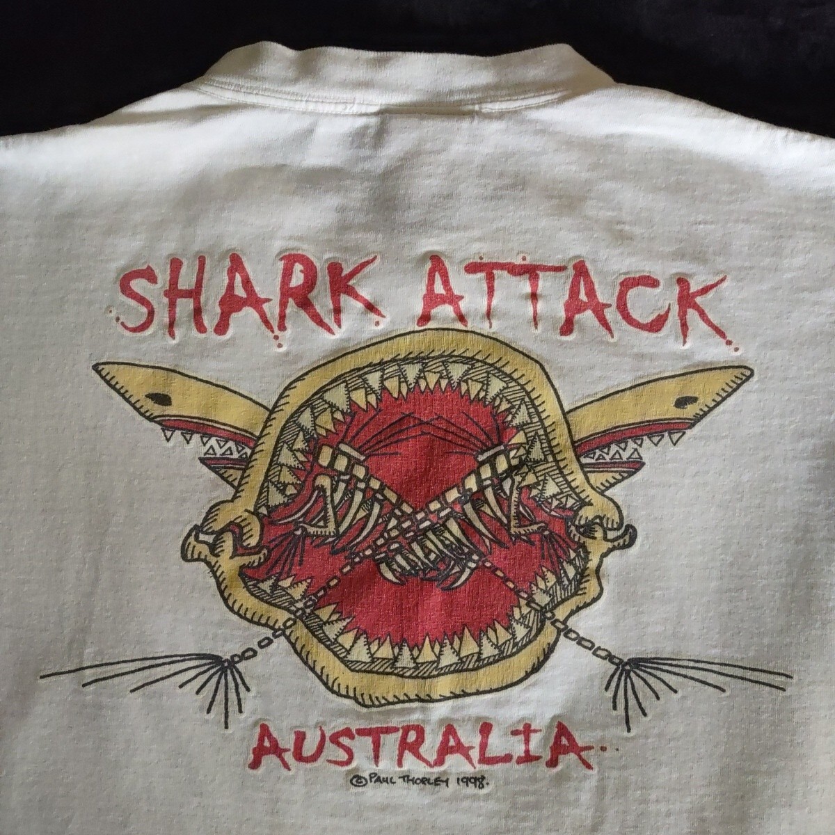 Vintage 1998 T Shirt Men's Size Large Shark Attack Australia Paul