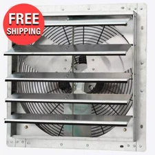 18" Shutter Exhaust Fan 1736 CFM Industrial Speed Wall Mount Garage Shop Attic