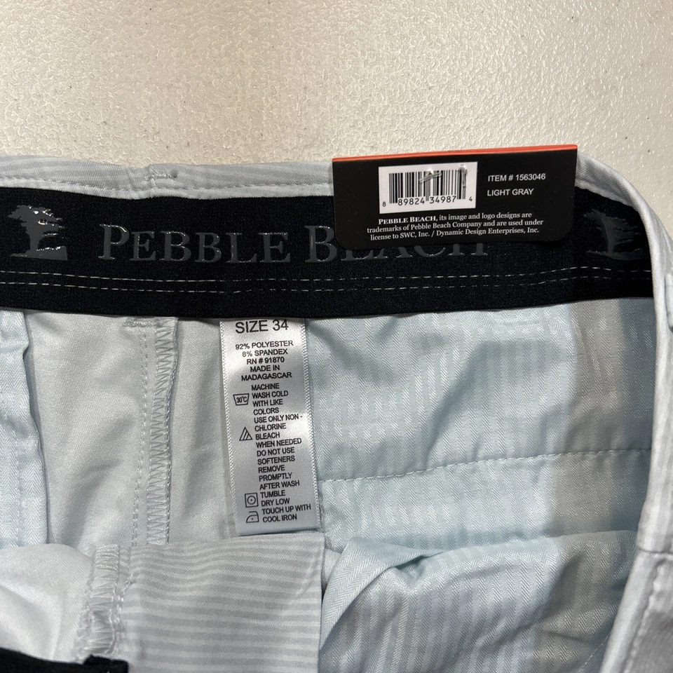 Pebble Beach Mens Dry Luxe Performance Flat Front Golf Shorts | NWT Size 34 - Image 3 of 4