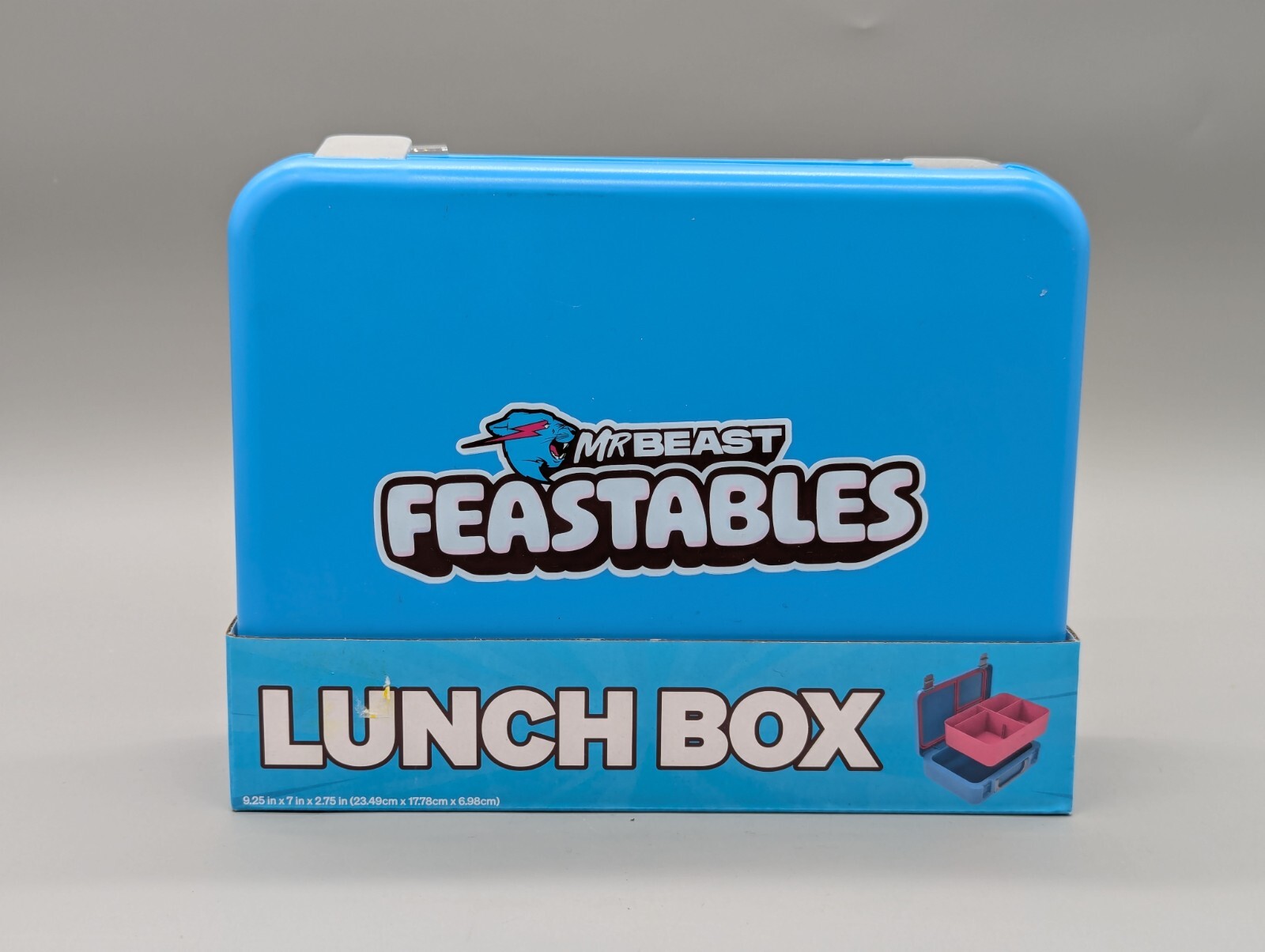 MrBeast Feastables World's Coolest Collectible Lunch Box BPA-Free Blue Pink
