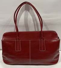 Nordstrom Large Red Leather Satchel Shoulder Handbag Travel Carryon Vtg Euc 3