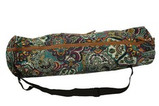Baja Stretch Yoga Mat Bag   Canvas Tote with Shoulder Strap  Zipper  Multicolor