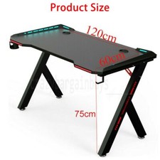 1.2M 120CM Gaming Desk Computer Desk Office Home Desk W/ LED Lights RGB Lighting — image 6
