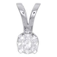 14K WeißGold Echte Runde SolitäR Diamant 4 Krappen AnhäNger 6,5Mm Charm 1 Ct.