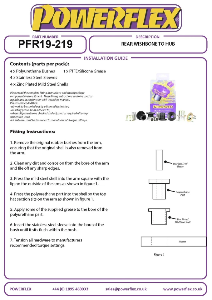 Powerflex Black Rr Bracci Oscillanti Per Ford Orion Tutti 80-90 PFR19-219BLK - Immagine 3 di 4