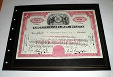Historyczne akcje- Erie Lackawanna Railroad Company 100 akcji