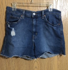 Signature Levis Womens 12 W31 Heritage High Rise Mom Shorts Denim Jean Cut Off