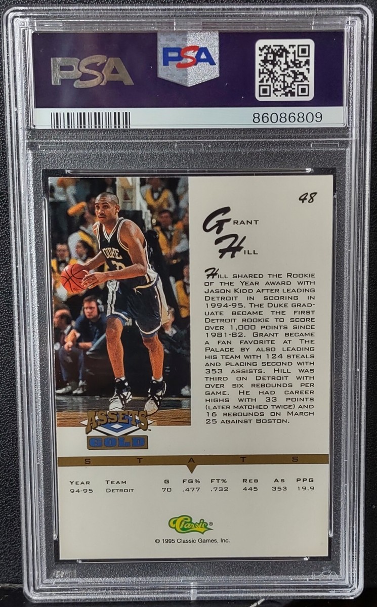 1995 Classic Games Assets Gold Printers Proof /349 Grant Hill RC