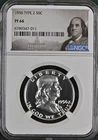 1956 Type 2 Proof Franklin Label Half Dollar 50C NGC PF66 BOX4