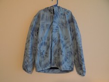 EDDIE BAUER GIRLS M 10 - 12 WINDBREAKER W / HOOD WATER RESISTANT BLUE