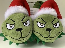 NEW 3D GRINCH SLIPPERS Livergy PLUSH Christmas XMAS Men 8.5-9.5  WOMEN 10.5-11