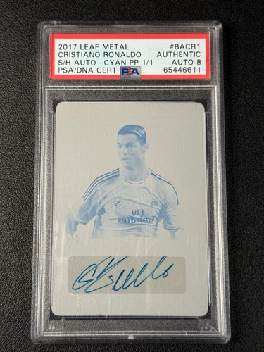 1/1 CRISTIANO RONALDO PSA AUTHENTIC AUTO 2017 LEAF METAL PRINTING PLATE 1/1
