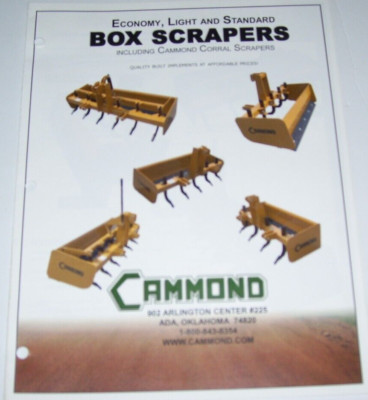 CAMMOND ECONOMY LIGHT STANDARD BOX SCRAPERS BS72H BS66 BS72R BSL42 BROCHURE