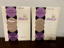 Vintage D'azur Nylon Stockings Seamed Cuban Heel Sheer 60 Gauge 15 Denie Size 9M