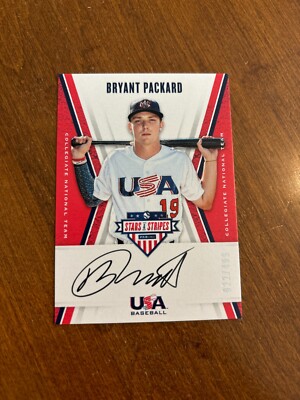 Bryant Packard 2019 USA Baseball Stars Stripes Auto CNT-BP Pirates Tigers /499